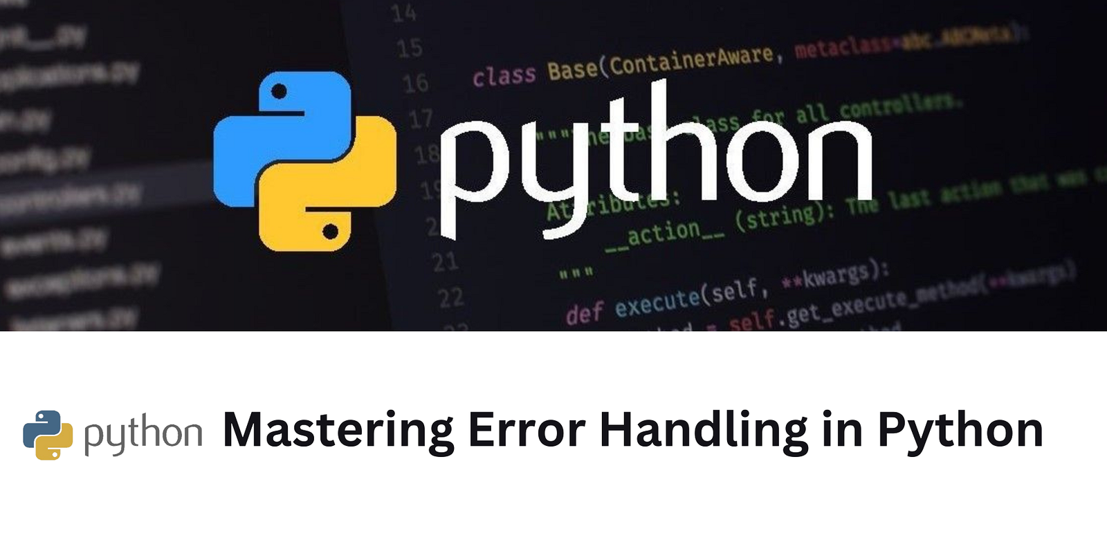 Mastering error handling in python